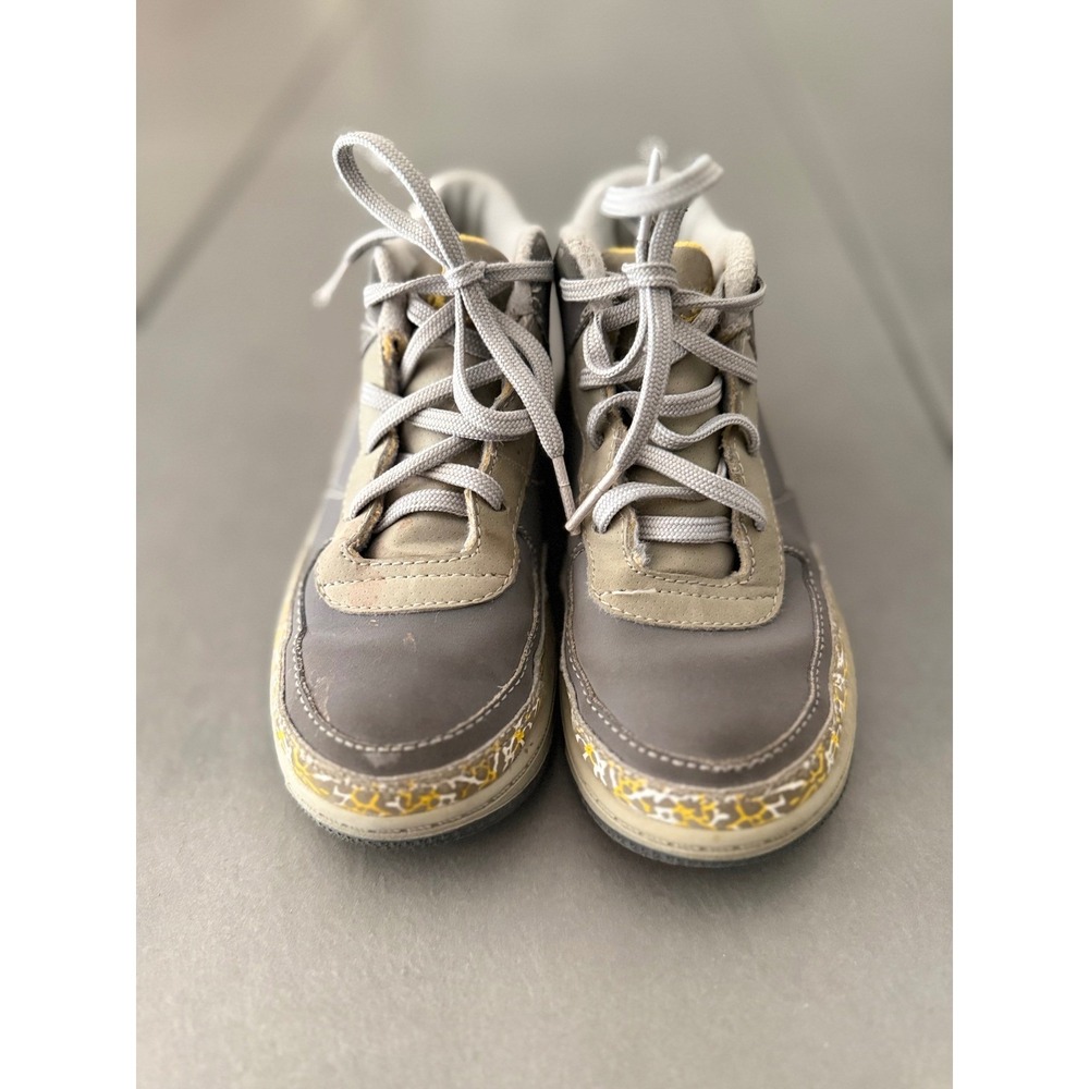Jordan Flight 23 Cool Grey Del Sol Yellow Elephant Print 323949-071 Kids 10C - Picture 7 of 13